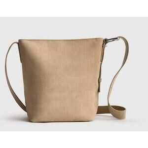 Quince NEW Italian Suede Bucket Crossbody, Sand